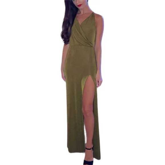 Reformation | Dresses | Reformation Maxi Dress Green Taupe Size Medium  Strappy | Poshmark